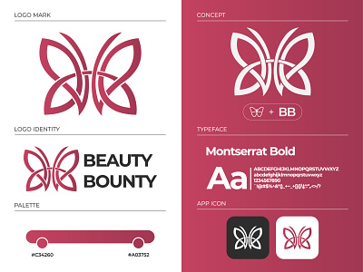 Beauty Bounty Logo Concept | For Sale at Logoground awesome brand brand design brand identity branding butterfly butterfly logo design graphic design icon logo logo design luxury natural pattern design ready made logo symbol