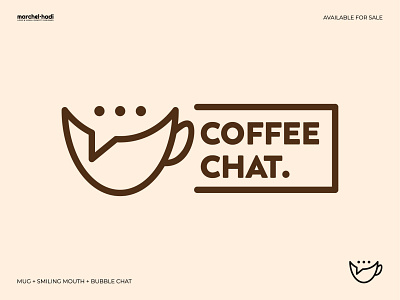 Coffee Chat Logo brand brand design brand identity branding coffeelogo coffeeshop design graphic design identity design illustration logo logo design logomark logotype monogram simple logo symbol ui