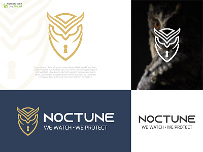 NOCTUNE Logo - [FOR SALE] app app design app icon brand brand design brand identity branding design icon identity design illustration logo logo design logo mark logotype owl security symbol visual identity