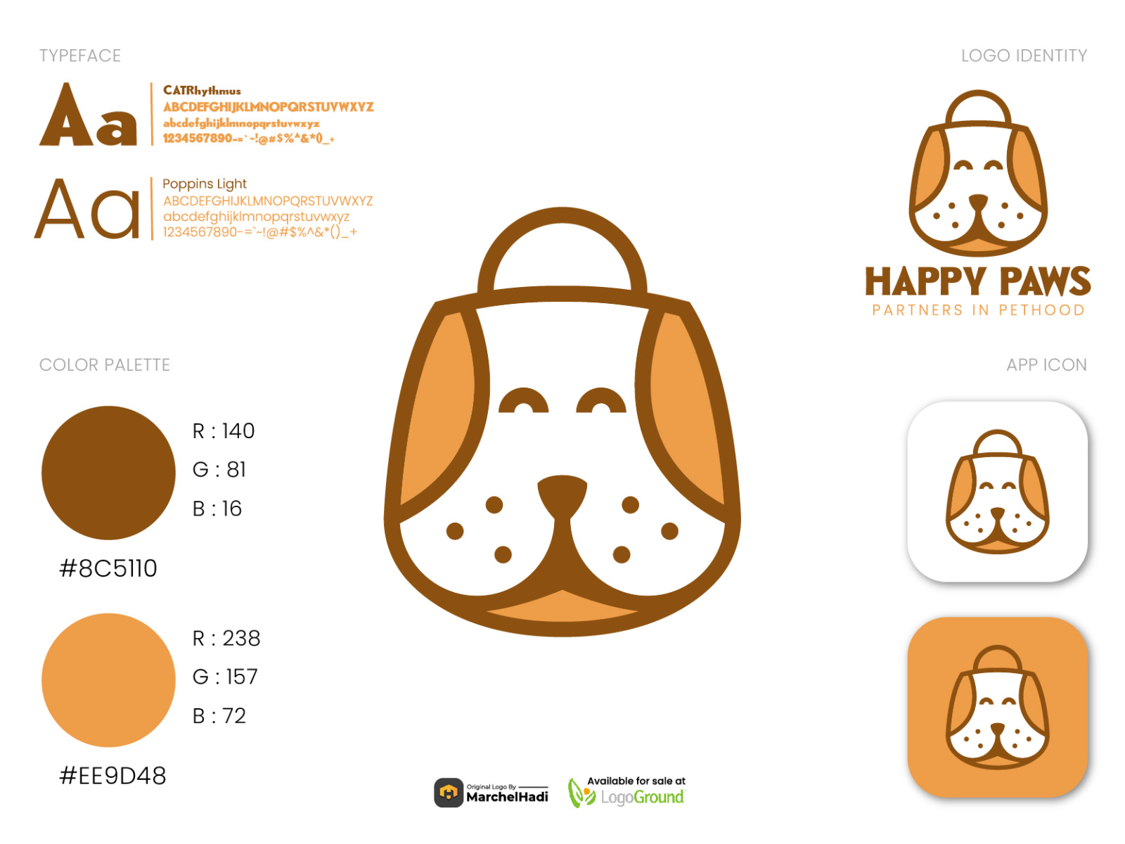 Happy Paws Logo [FOR SALE] by Marchel Hadi on Dribbble