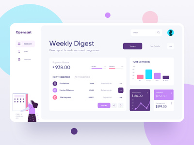 Opencart - Commercial Dashboard IV application branding color profile creative dashboard data analytics design e commerce icon illustration logo management system minimal product typography ux
