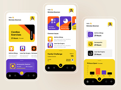 Physical Excercise Tracker agency android app clean color palette colorful creative dark design fitness app gym health healthcare hybrid illustration ios medical minimal ui ux