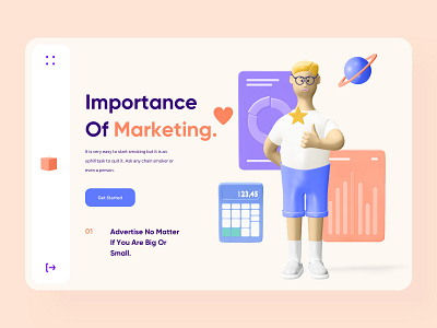 Colorful Minimal 3D Web Design