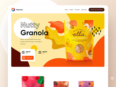 Nutty Granola - Fruit Cereal Web Site UI UX Design