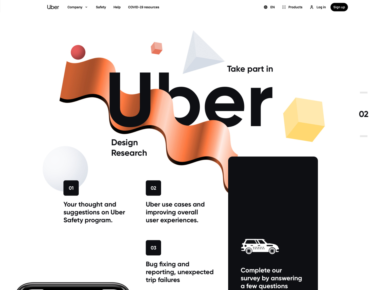 Uber Survey Page - Website UI Design by Ali Sayed on Dribbble