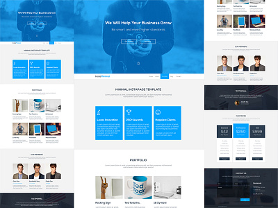 PSD Template Design of Instapage For Themeforest agency bootstrap business creative design grid instapage modern psd section web website