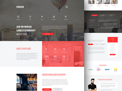 Eventer Event Landing Template blog creative event eventer html landing page psd template themeforest web website