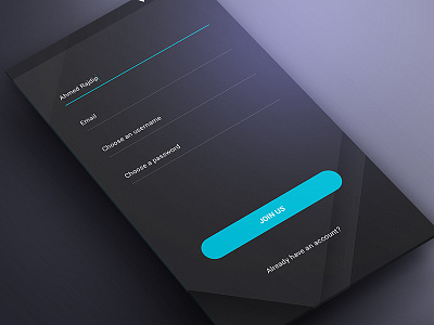 Sign Up Screen app dark layers material material design material guideline based mobile phone sign up signup ui ux