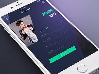 Athletica Login & Register Page - Free Athletics App app athlet dark ios login mobile register screen sign up sport ui user interface