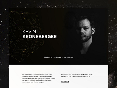 Personal Site | Dark black dark high contrast material modern one page personal typography ui ux web website