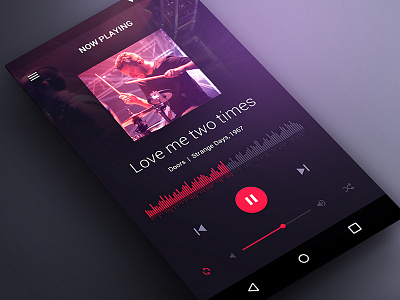 Material Music Player UI Dark android app dark listen material music player phone screens song statistics ui ux