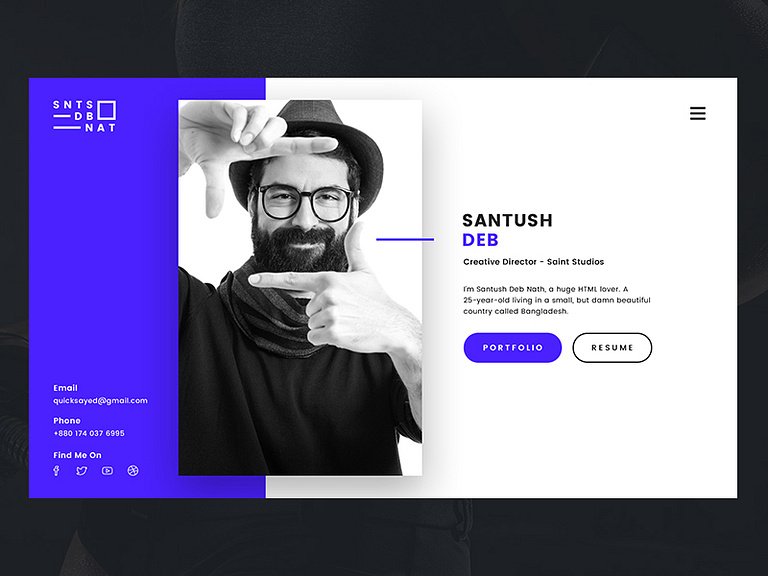 Personal VCard by Ali Sayed on Dribbble