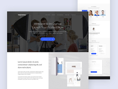 Start-up Landing Page blue colorful company homepage inspiration landing page startup template ui visual design web website