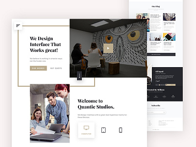 Elegant - Design Agency Website Concept agency clean elegant homepage landing minimal startup typography ui ux visual website