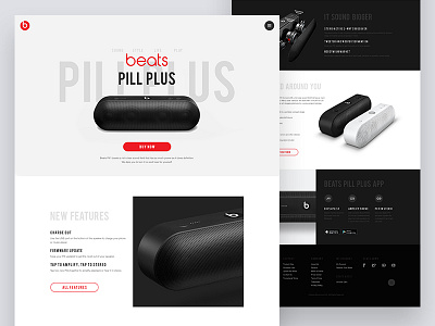 Beats Pill Plus Landing Page Concept app apple beats landing page music product landing sound ui ux web website