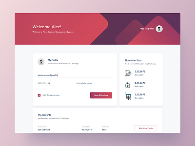 Profile UI | Concept abstract app cart colorful dashboard form gradient material payment profile ui ux