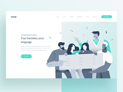 Sneak Peak from Cente 2019 design fluid gradient illustration minimal team trend ui ux vector web website