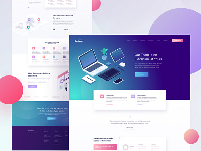 inner.centexus | Full Preview clean creative colorful dark and light dashboard design ux ui desk desktop financial gradient icon isometric illustration landing page money product homepage balls visual design website
