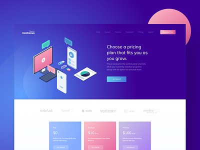 inner.centexus || Sneak Peak clean colorful creative credit debit card dashboard design desk desktop financial gradient icon illustration isometric landing page money pricing product landing page ui ux website