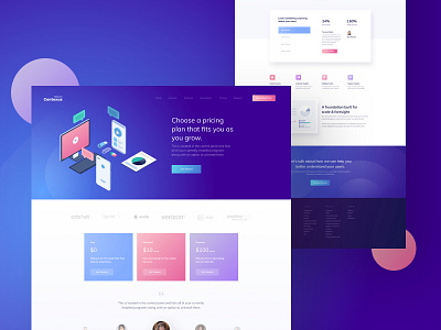 inner.centexus || Full Preview clean colorful creative credit debit card dashboard design desk desktop financial gradient icon illustration isometric landing page money pricing product landing page ui ux website