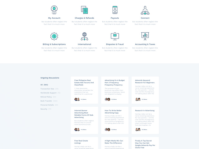Cente Customer Support Page - Full Preview by Ali Sayed on Dribbble