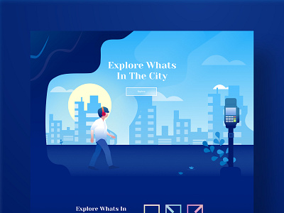 City Exploration Landing Page & Illustration