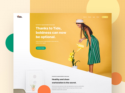 Tide - Inner Page | Full Preview creative credit debit card design desktop ecology tree plant financial google apple microsoft gradient illustration isometric landing page minimal colorful photography plant environment shadow product landing page ui unopie design agency user flow journey ux website