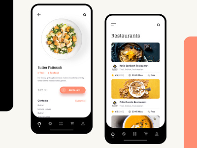 Restaurant Mobile Application UI 2020 2019 2018 colorful design creative food application icon design illustration interaction design ios android hybrid minimal mobile phone motion design re branding re design resolve restaurant app round button shape typography ui dashboard ux ui visual vector