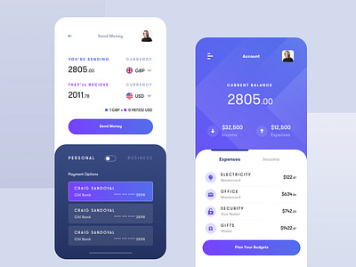 Finance & Banking App by Ali Sayed for UnoPie Design on Dribbble