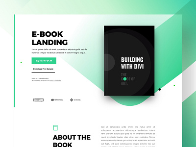 Ebook Shop Landing | Divi Layout angular color creative design download download mockup ebook ebook cover ebooks free freebie gradient high contrast landing page minimal rounded corner shop ui ux website