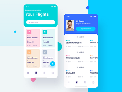 Explorepedia - Flight and Hotel Search air app branding clean colorful creative dark dashboard design flight flight app flight booking illustration ios material minimal travel typography ui ux