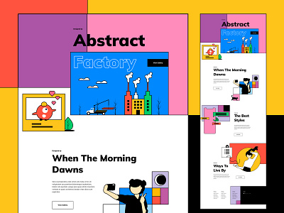 Experimental Web Illustration branding colorful creative design illustration landing page logo typography ui vector
