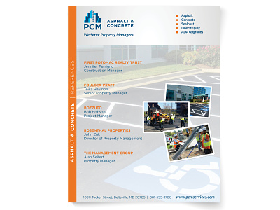 Client: PCM Services | Task: Branded Reference Sheet