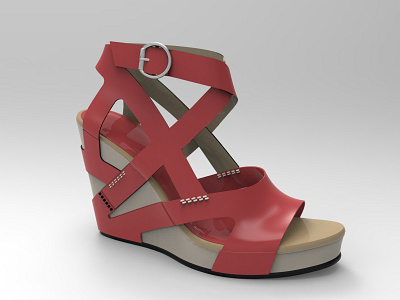 WEDGE SANDLE (3D MODELLED AND RENDERED)