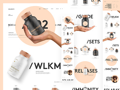 SOLARAY© - Natural Supplements, vitamins and minerals clean minimal typography ui web design