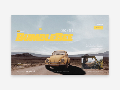 Bumblebee - sweepstake site clean minimal typogaphy