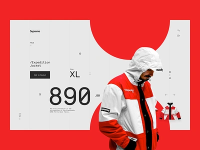 Supreme clean fashion minimal typography web design