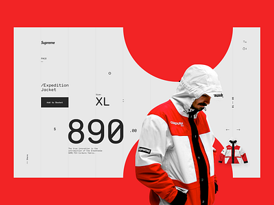 Supreme clean fashion minimal typography web design