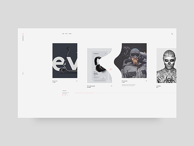 Portfolio project selector screen clean minimal portfolio typography ui web design