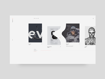 Portfolio project selector screen clean minimal portfolio typography ui web design
