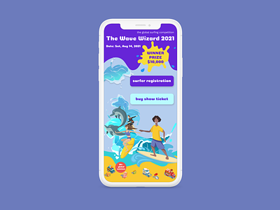 The Wave Wizard - Surfing Festival Mobile Home mobile design web design