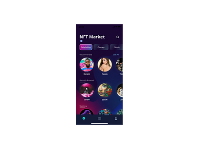 NFT Market Mobile Design after effects cryptocurrency figma mobile nft ui web design