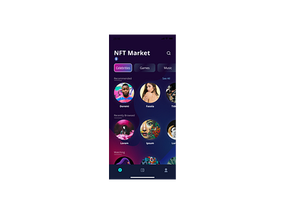 NFT Market Mobile Design