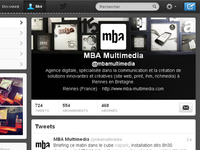 The new Twitter header of mba
