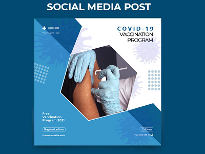 Covid-19 vaccination Social Media Post 1080x1080 corona virus vaccination program instagram post social social media