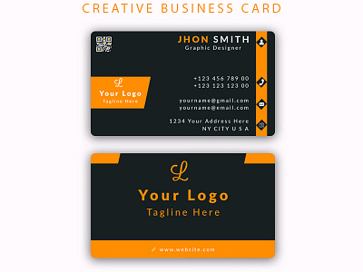 Business Card black branding business card creative flyer graphic green landscape letterhead logo modern design yellow