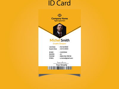 One Side Id Card Design card carnet id id card identification identity card infinite background license mockup print print ready web