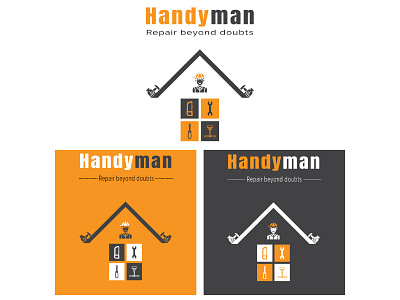 Handyman Logo architecture brand branding build builder business carpenter construction contactor engineer gear handyman