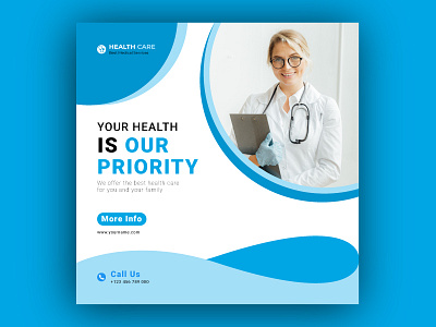 Medical Social Media Post discount facebook fashion instagram post linkedin media medical modern. doctor offer promo promotion sale