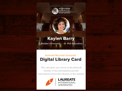 Digital Library Card card library profile